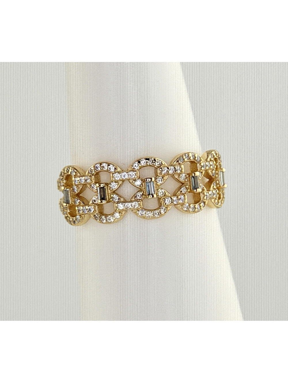 Bomb Party Vermeil Ring Sz 9 "The Portofino Band” Paraiba on .925 W/ Gold